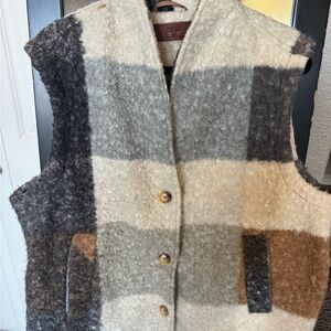 Blank NYC Cream and Brown Wool Detail